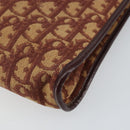 Christian Dior Trotter Canvas Shoulder Bag Red Gold Auth 143135-15