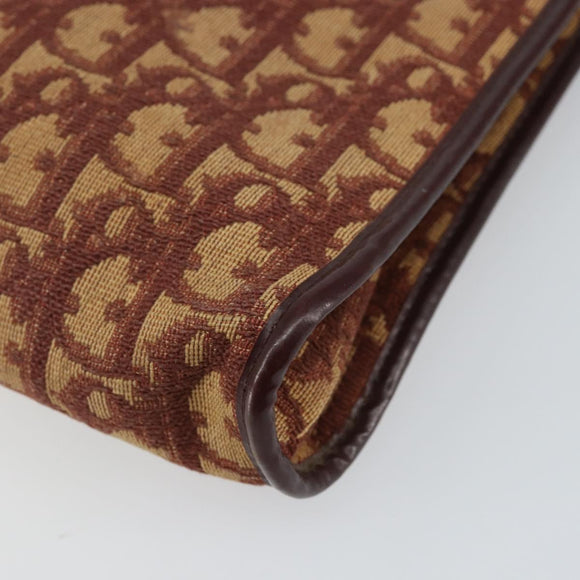 Christian Dior Trotter Canvas Shoulder Bag Red Gold Auth 143135