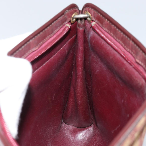 Christian Dior Trotter Canvas Shoulder Bag Red Gold Auth 143135