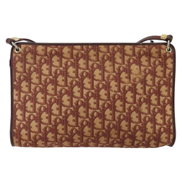 Christian Dior Trotter Canvas Shoulder Bag Red Gold Auth 143135 - 0