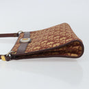 Christian Dior Trotter Canvas Shoulder Bag Red Gold Auth 143135-4