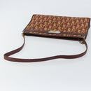 Christian Dior Trotter Canvas Shoulder Bag Red Gold Auth 143135-7