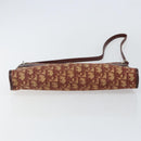 Christian Dior Trotter Canvas Shoulder Bag Red Gold Auth 143135-5