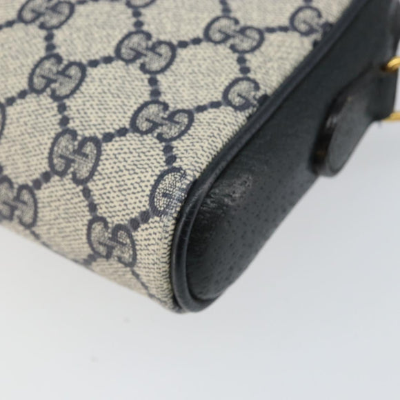 GUCCI GG Supreme Sherry Line Shoulder Bag PVC Navy Gold 89 02 055 Auth 143138