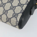 GUCCI GG Supreme Sherry Line Shoulder Bag PVC Navy Gold 89 02 055 Auth 143138-15