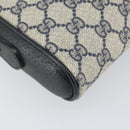 GUCCI GG Supreme Sherry Line Shoulder Bag PVC Navy Gold 89 02 055 Auth 143138-16