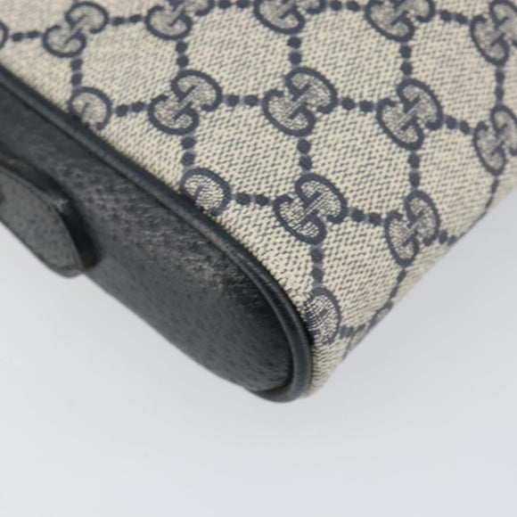 GUCCI GG Supreme Sherry Line Shoulder Bag PVC Navy Gold 89 02 055 Auth 143138