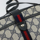 GUCCI GG Supreme Sherry Line Shoulder Bag PVC Navy Gold 89 02 055 Auth 143138-17