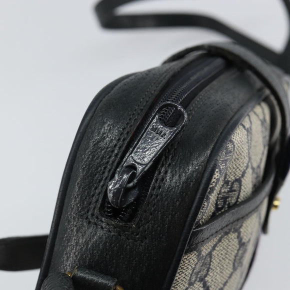 GUCCI GG Supreme Sherry Line Shoulder Bag PVC Navy Gold 89 02 055 Auth 143138