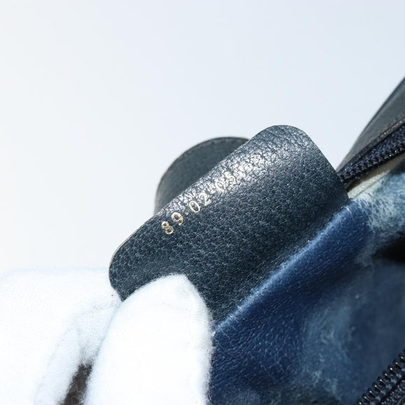 GUCCI GG Supreme Sherry Line Shoulder Bag PVC Navy Gold 89 02 055 Auth 143138