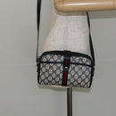 GUCCI GG Supreme Sherry Line Shoulder Bag PVC Navy Gold 89 02 055 Auth 143138-22