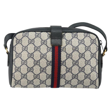 GUCCI GG Supreme Sherry Line Shoulder Bag PVC Navy Gold 89 02 055 Auth 143138 - 0