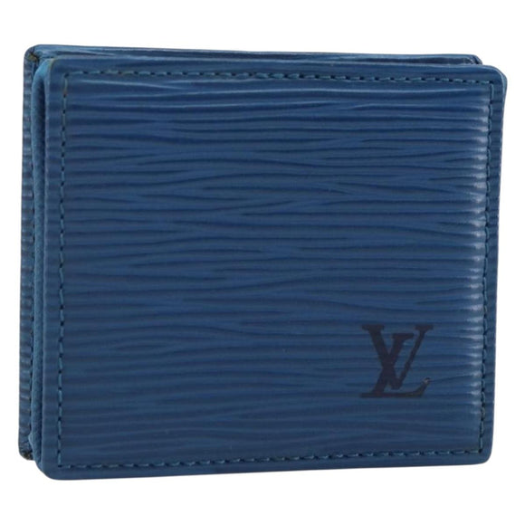 LOUIS VUITTON Epi Porte Monnaie Boite Coin Purse Blue M63695 LV Auth 143153V