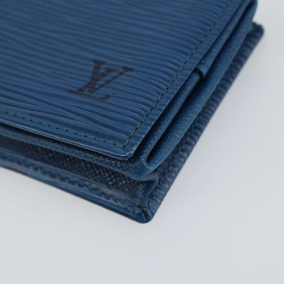 LOUIS VUITTON Epi Porte Monnaie Boite Coin Purse Blue M63695 LV Auth 143153V