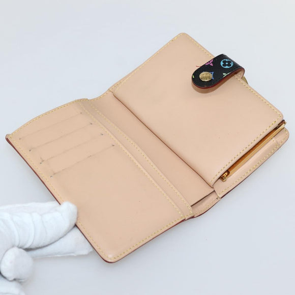 LOUIS VUITTON Multicolor Portefeuille Viennois Wallet Black M92988 Auth 143154