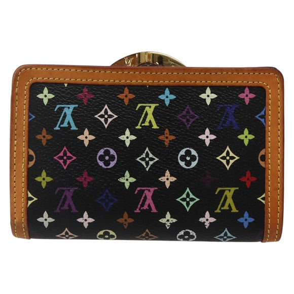 LOUIS VUITTON Multicolor Portefeuille Viennois Wallet Black M92988 Auth 143154