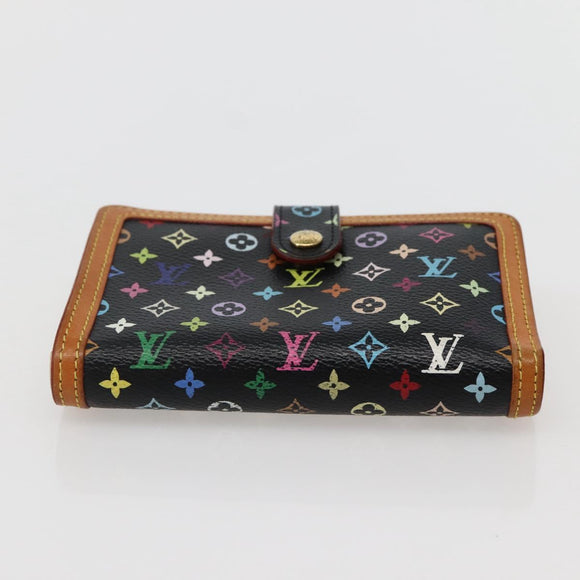 LOUIS VUITTON Multicolor Portefeuille Viennois Wallet Black M92988 Auth 143154