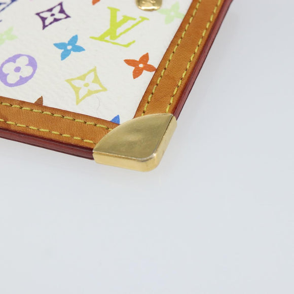 LOUIS VUITTON Multicolor Pochette Cles Coin Purse White M92655 LV Auth 143155