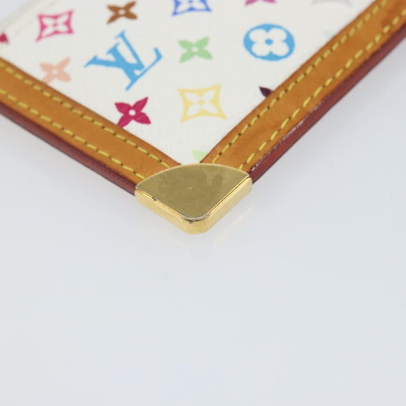 LOUIS VUITTON Multicolor Pochette Cles Coin Purse White M92655 LV Auth 143155