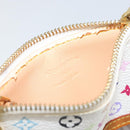 LOUIS VUITTON Multicolor Pochette Cles Coin Purse White M92655 LV Auth 143155-10