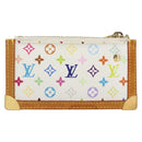 LOUIS VUITTON Multicolor Pochette Cles Coin Purse White M92655 LV Auth 143155-2