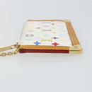 LOUIS VUITTON Multicolor Pochette Cles Coin Purse White M92655 LV Auth 143155-4