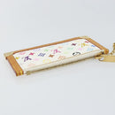 LOUIS VUITTON Multicolor Pochette Cles Coin Purse White M92655 LV Auth 143155-5