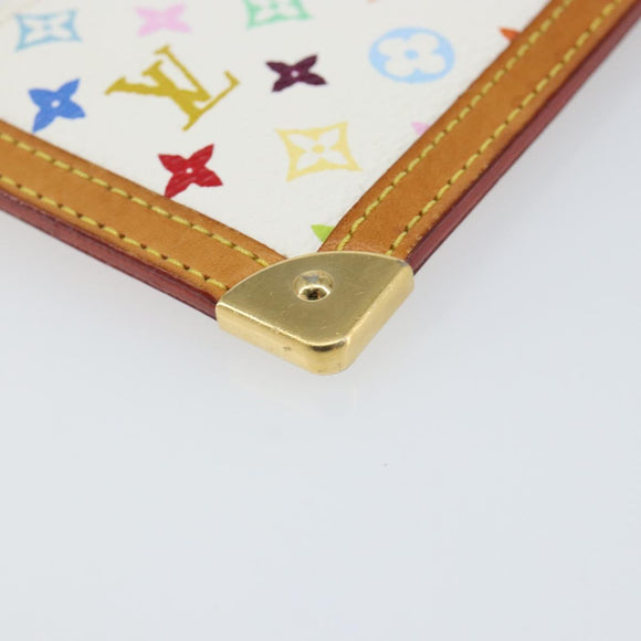 LOUIS VUITTON Multicolor Pochette Cles Coin Purse White M92655 LV Auth 143155