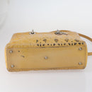 Christian Dior Lady Dior Canage Bag Patent leather 2way Beige Silver Auth 143159-5