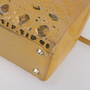 Christian Dior Lady Dior Canage Bag Patent leather 2way Beige Silver Auth 143159-9