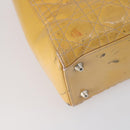 Christian Dior Lady Dior Canage Bag Patent leather 2way Beige Silver Auth 143159-16