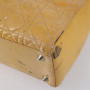 Christian Dior Lady Dior Canage Bag Patent leather 2way Beige Silver Auth 143159-17