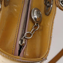 Christian Dior Lady Dior Canage Bag Patent leather 2way Beige Silver Auth 143159-10