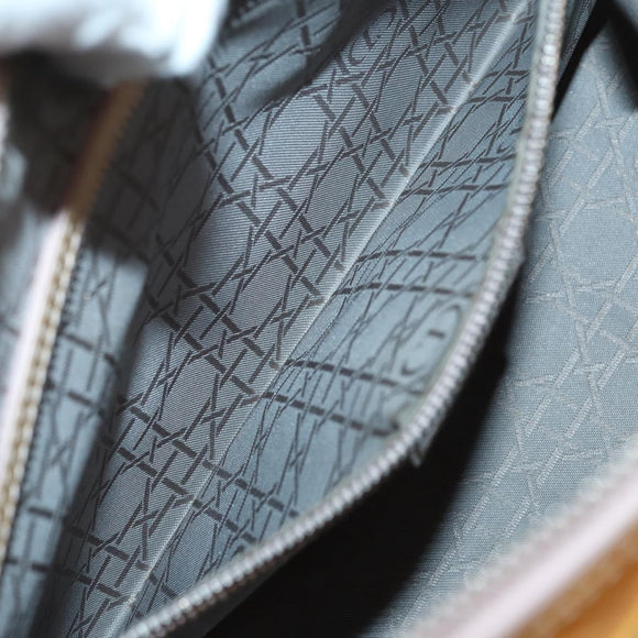 Christian Dior Lady Dior Canage Bag Patent leather 2way Beige Silver Auth 143159