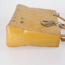 Christian Dior Lady Dior Canage Bag Patent leather 2way Beige Silver Auth 143159-3