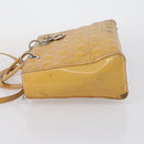 Christian Dior Lady Dior Canage Bag Patent leather 2way Beige Silver Auth 143159-4