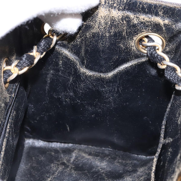 CHANEL Matelasse Chain Shoulder Bag Straw Beige Gold CC Auth 143162