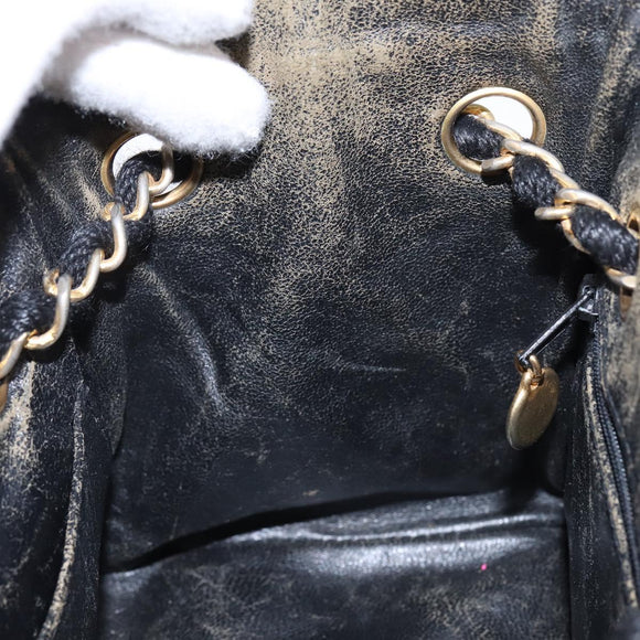 CHANEL Matelasse Chain Shoulder Bag Straw Beige Gold CC Auth 143162