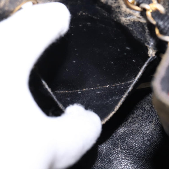 CHANEL Matelasse Chain Shoulder Bag Straw Beige Gold CC Auth 143162