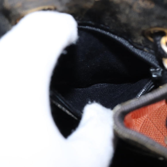 CHANEL Matelasse Chain Shoulder Bag Straw Beige Gold CC Auth 143162