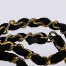 CHANEL Matelasse Chain Shoulder Bag Straw Beige Gold CC Auth 143162-8