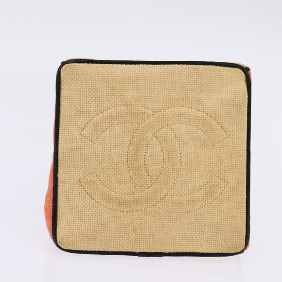 CHANEL Matelasse Chain Shoulder Bag Straw Beige Gold CC Auth 143162