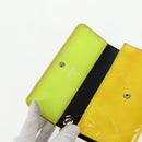 CHANEL Matelasse Chain Wallet Patent leather Yellow Silver CC Auth 143166V-8