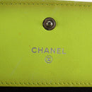 CHANEL Matelasse Chain Wallet Lakleer Geel Zilver CC Auth 143166V-20