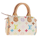 LOUIS VUITTON Monogram Multicolor Mini Speedy Hand Bag White M92645 Auth 143167A-1