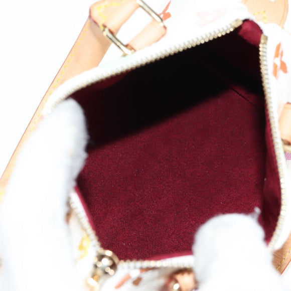 LOUIS VUITTON Monogram Multicolor Mini Speedy Hand Bag White M92645 Auth 143167A