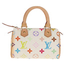 LOUIS VUITTON Monogram Multicolor Mini Speedy Hand Bag White M92645 Auth 143167A-13