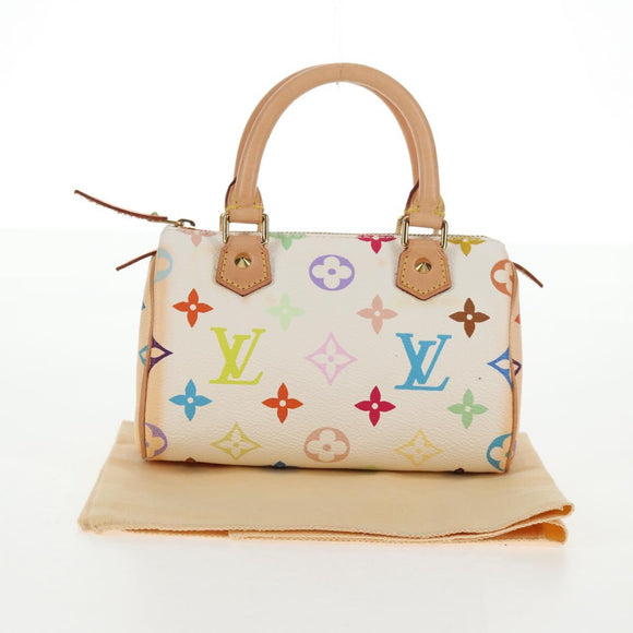 LOUIS VUITTON Monogram Multicolor Mini Speedy Hand Bag White M92645 Auth 143167A