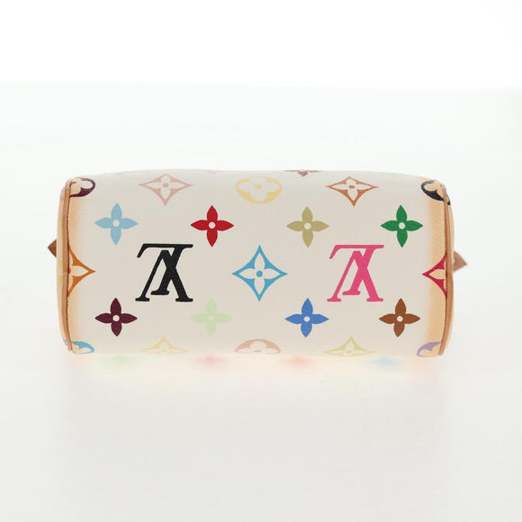 LOUIS VUITTON Monogram Multicolor Mini Speedy Hand Bag White M92645 Auth 143167A