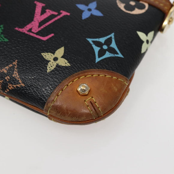 LOUIS VUITTON Multicolor Pochette Mila MM Pouch Black M60097 LV Auth 143169